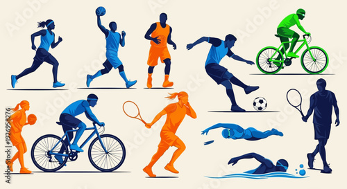 Collection of athletes participating in various sports activities.