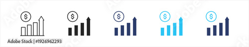 Investment Growth icon set illustration multiple style collection