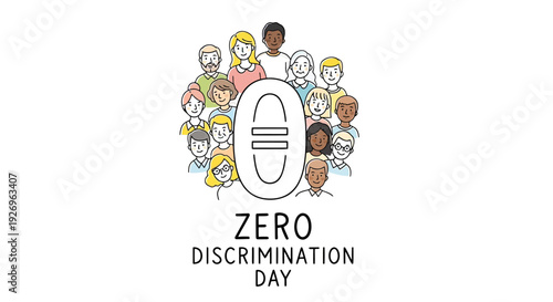 Diverse People Illustration for Zero Discrimination Day.