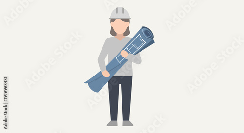 Architectural Plan Holding Woman