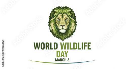 Lion Head Illustration for World Wildlife Day.