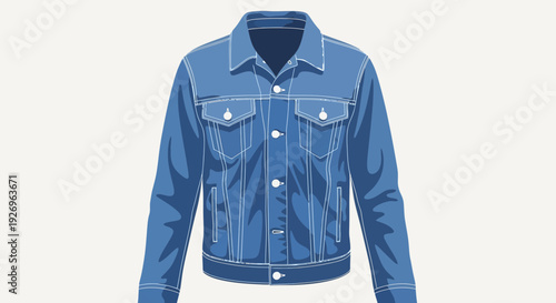 Classic Blue Denim Jacket - Casual Fashion Apparel
