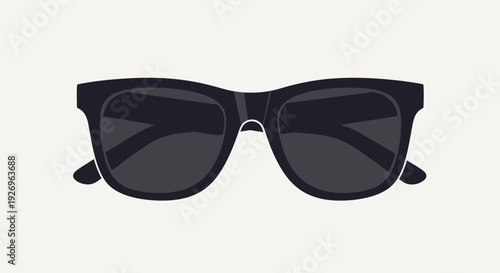 Modern Black Sunglasses on Light Background