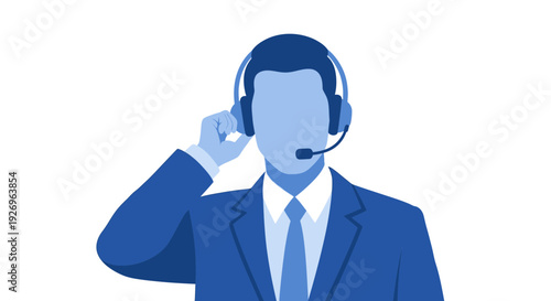 Customer Service Agent with Headset, Business Professional