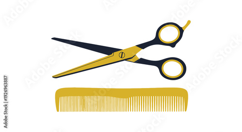 Hairdresser Scissors and Comb Icon