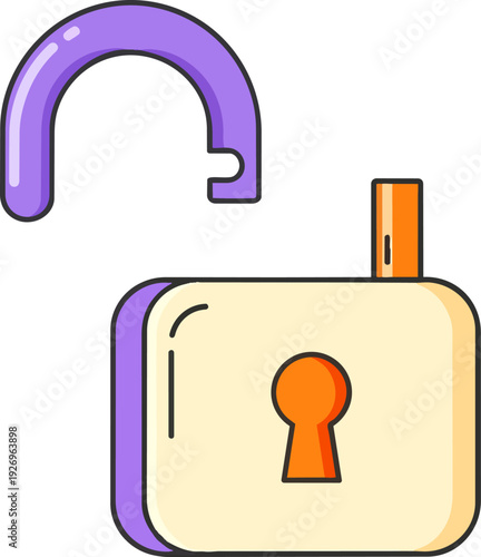 Unlocked Padlock Icon Vector Transparent Background Security Access