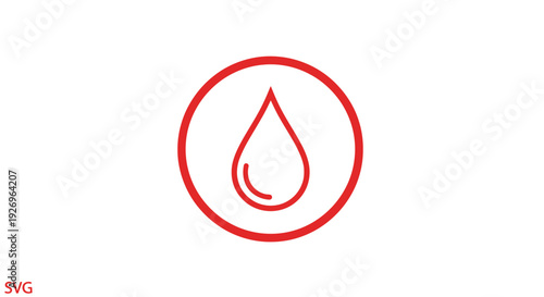 Red Blood Drop Icon in Circle