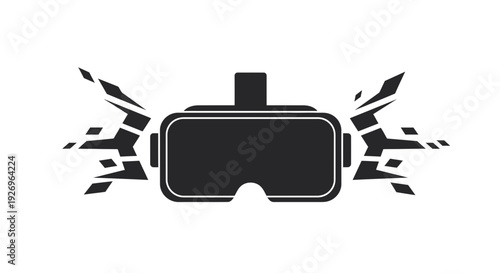 Virtual Reality Headset Icon with Abstract Speed Lines