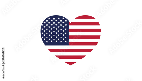 American flag heart icon