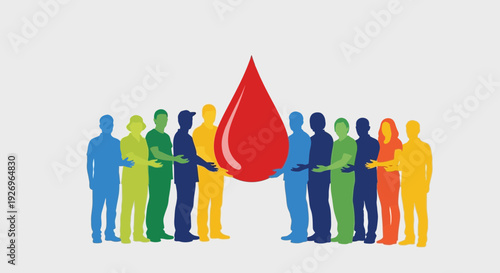 Diverse People Unite for Blood Donation Campaign