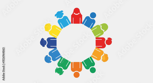 Diverse Group of People in Circle, Unity and Teamwork Concept