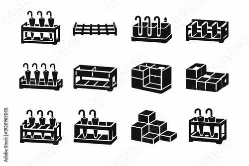Stand insert generation adjustable simple expandable rack image umbrella accessory modular vector