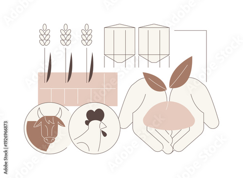 Organic fertilizer production isolated cartoon vector illustrations.