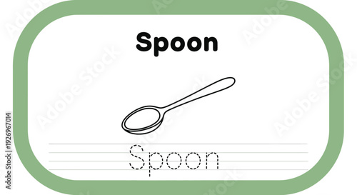 Spoon coloring page for kids learning