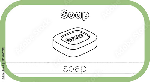 Soap outline icon for coloring book. Hygiene concept