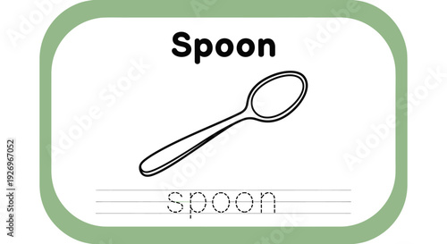 Spoon Coloring Page for Kids: Printable Outline