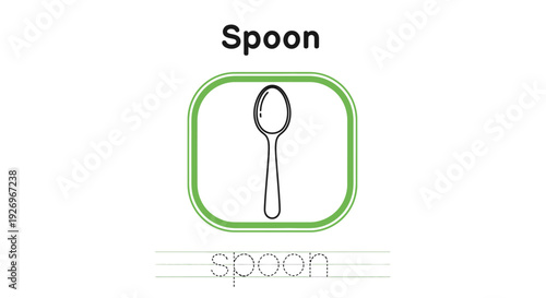 Spoon icon. Kitchen utensil vector illustration