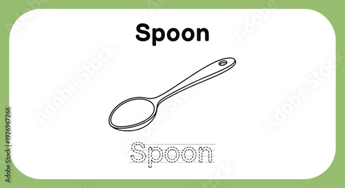 Spoon outline for coloring book or educational material