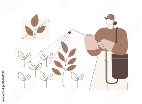 Selective herbicides isolated cartoon vector illustrations.