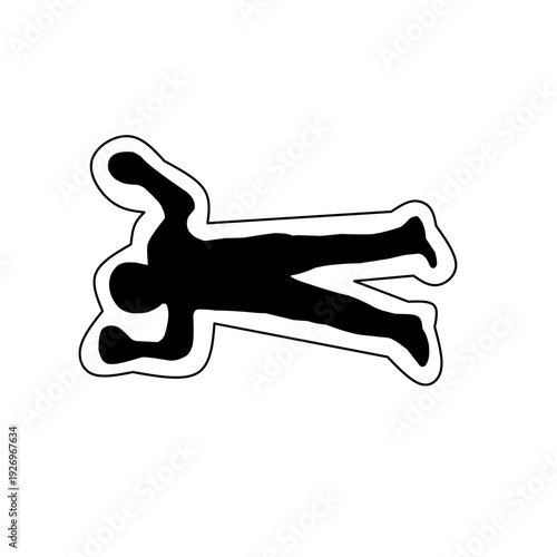 Dead body of crime scene human silhouettes of flat vector symbols, add corpse, victim, murder, death, forensic illustration