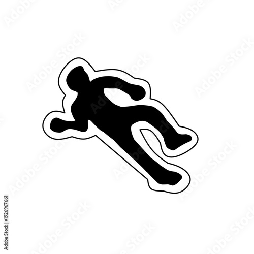 Dead body of crime scene human silhouettes of flat vector symbols, add corpse, victim, murder, death, forensic illustration