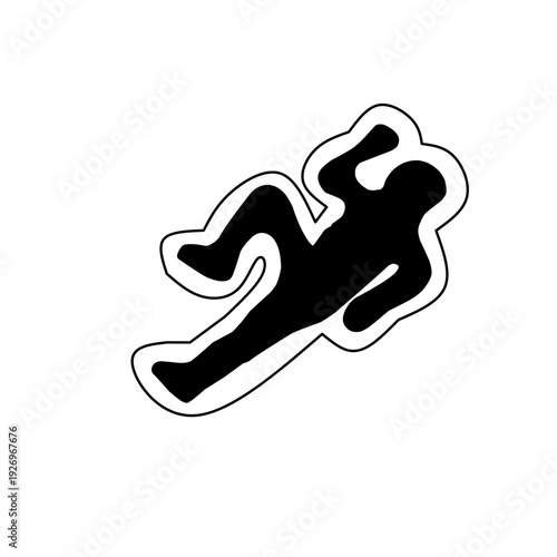 Dead body of crime scene human silhouettes of flat vector symbols, add corpse, victim, murder, death, forensic illustration