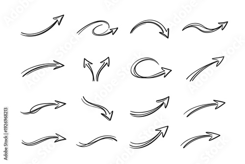 Everyday generation vector pointer indicator navigation sketch icon friendly image curved human