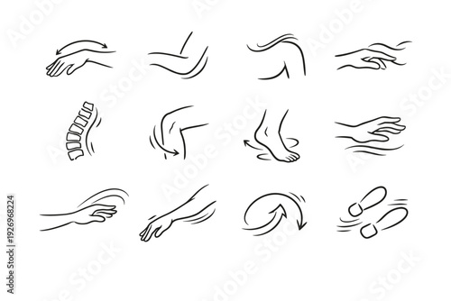 Image vector tender finger float icon simple curve palm contour pivot generation