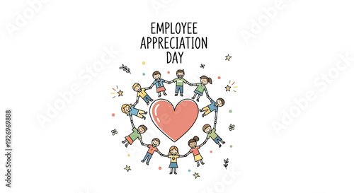 Diverse People Holding Hands Around Heart.