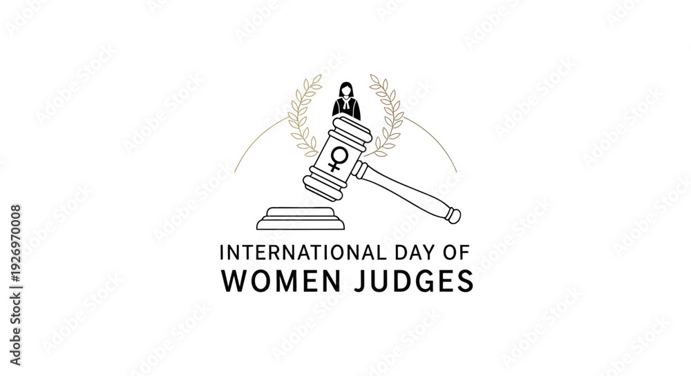 Fototapeta premium Gavel and Scales of Justice Illustration.