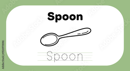 Spoon tracing worksheet for kids learning to write