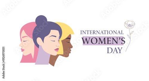 Illustration of diverse womens faces for International Womens Day.
