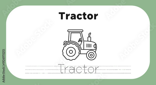 Tractor Coloring Page for Kids: Farm Vehicle Illustration