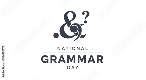 National Grammar Day Typography and Symbols.