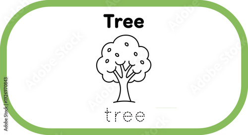 Tree coloring page for kids. Nature drawing