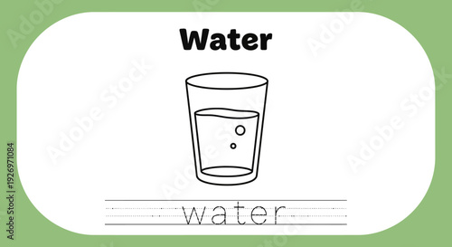 Water glass coloring page for kids