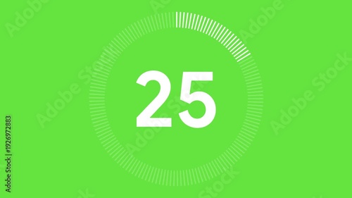 30 second countdown with circle animation, 30 to 0 animation countdown. 4K video