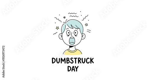 Cartoon Man with Surprised Facial Expression.