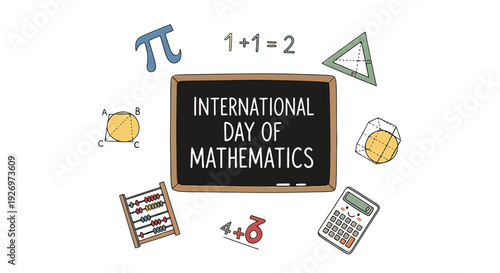 International Day of Mathematics Celebration Chalkboard.