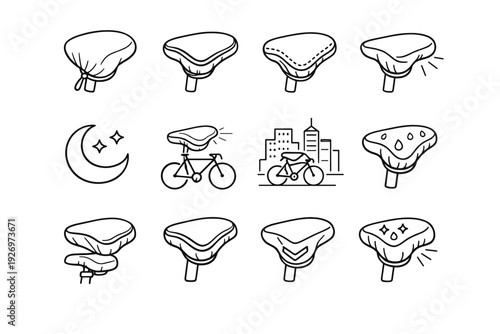 Safety icon seat cycling cover urban riding bike balanced trim vector