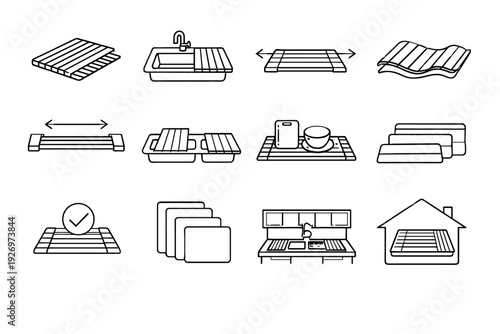 Foldable clean span icon vector accessory compatibility cover sink kitchen refined