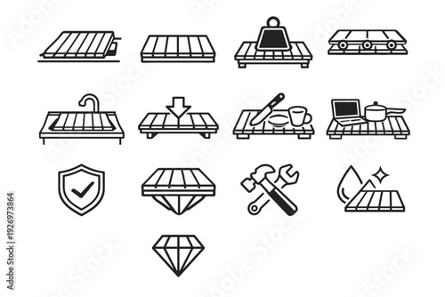 Bearing reinforced modern build countertop surface icon vector sink stable foldable