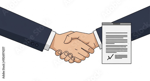 Business handshake symbolizing agreement and contract signing, partnership deal.