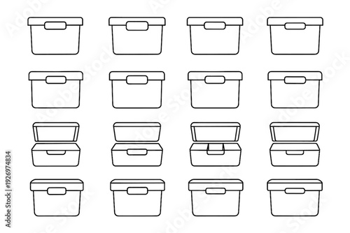 Simple clean grip panels portable icon vector precise silhouette storage geometry outline