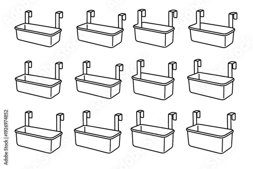 Organizer storage rounded hanging simple tray over icon vector compact home door