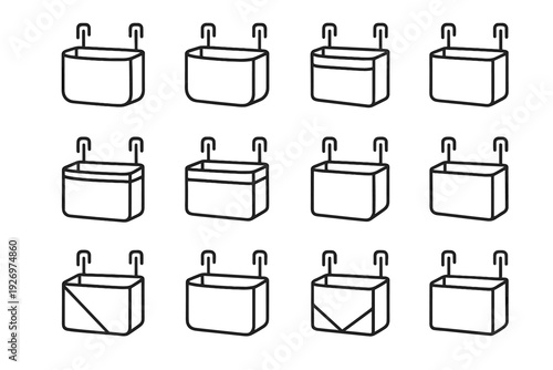 Accessory lightweight storage vector tray outline textile reinforced door home icon organizer