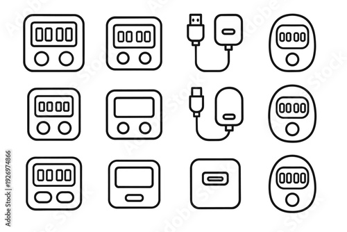 Countdown vector charging cordless modern icons icon digital housing device timer module