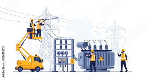 Electricians Maintaining Power Transformer Equipment.