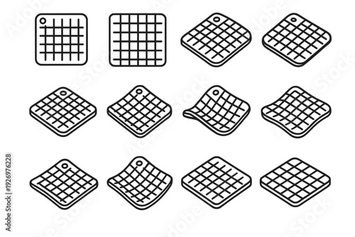 Rubber resting silicone counter modern form lattice icon vector trivet