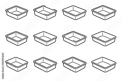 Functional lips silhouette minimalist vector form basket icons stackable icon rounded side